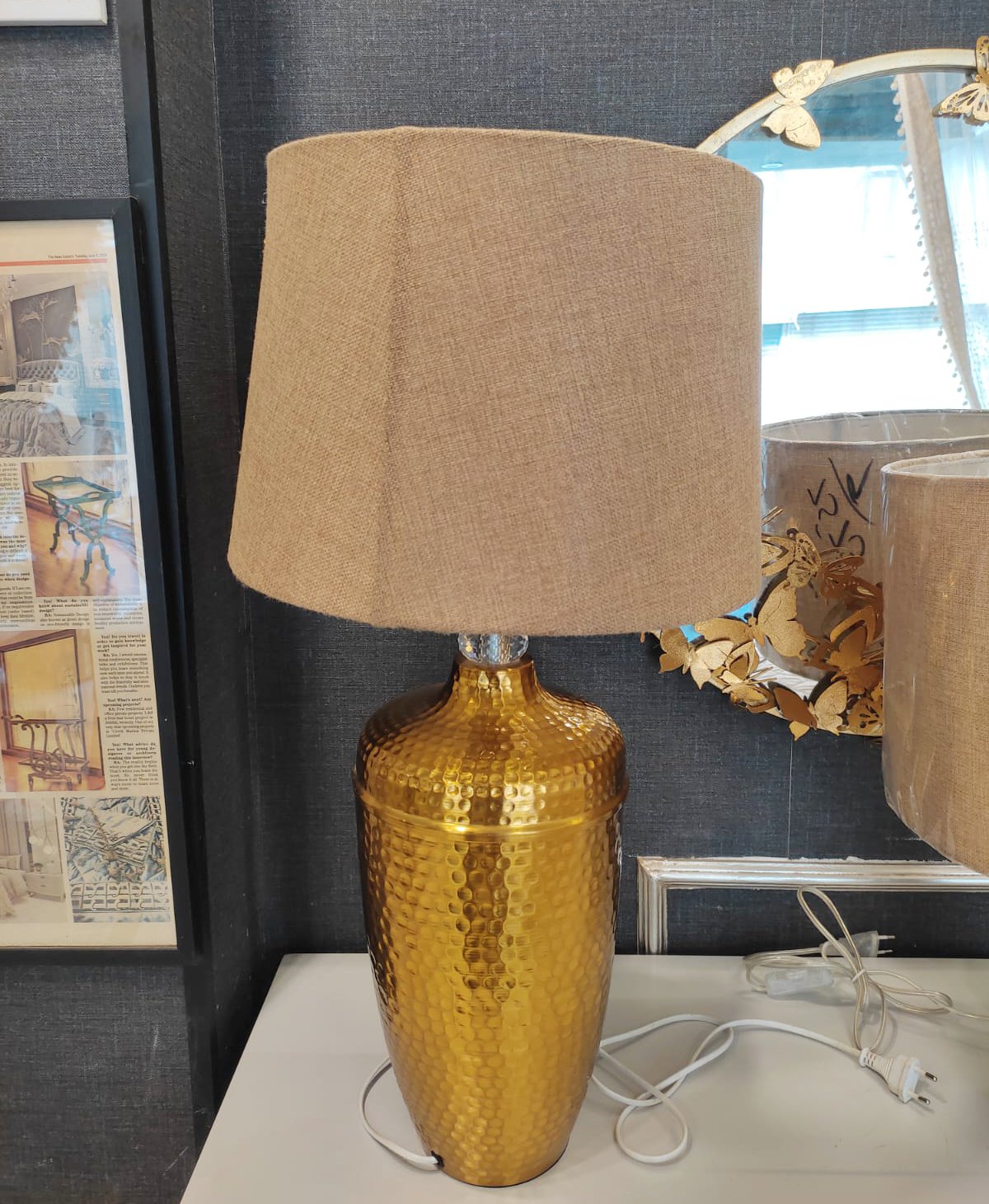 Hammer Beaten Lamp Pair-SoUnique.PK